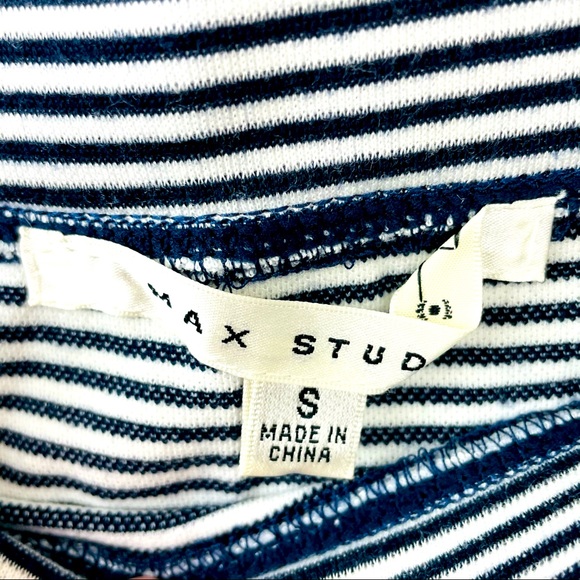 Navy and white cotton stretchy pencil skirt - Picture 2 of 4